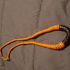 Orange & Black Necklace. 20" (L3)